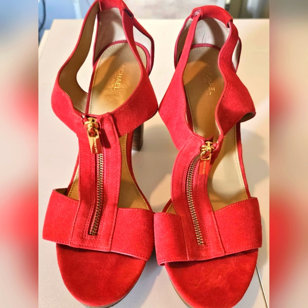 Brunt Orange  Suede Michael Kors Heels